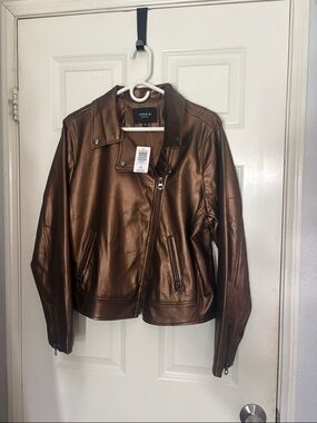torrid Metallic Bronze Faux-Leather Moto Jacket